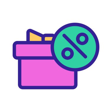 İndirimli simge vektörü. İzole edilmiş kontür sembolü gösterimi