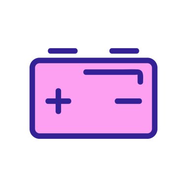 Batarya ikon vektörü. İzole edilmiş kontür sembolü gösterimi