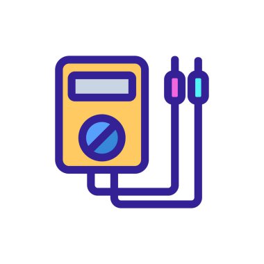 Voltmetre ikon vektörü. İzole edilmiş kontür sembolü gösterimi