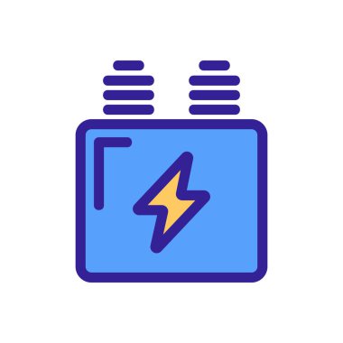 Transformatör kabin ikonu vektörü. İzole edilmiş kontür sembolü gösterimi