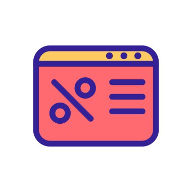 İndirimli simge vektörü. İzole edilmiş kontür sembolü gösterimi