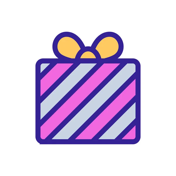 Icono de regalo de cumpleaños vector. Ilustración del símbolo de contorno aislado — Vector de stock