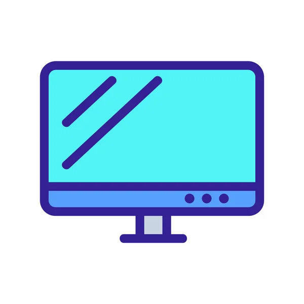 Vektor ikony monitoru. Izolovaný obrysový symbol ilustrace — Stockový vektor