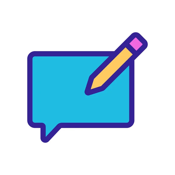 Schrijf een bericht icoon vector. Geïsoleerde contoursymbool illustratie — Stockvector