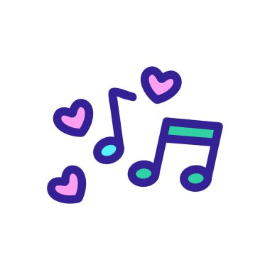 Favori şarkı ikon vektörü. İzole edilmiş kontür sembolü gösterimi