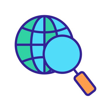 Gezegen ikon vektörünü araştırıyorum. İzole edilmiş kontür sembolü gösterimi