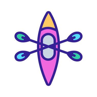 Spor kanosu ikon vektörü. İzole edilmiş kontür sembolü gösterimi