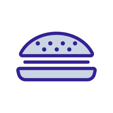 Burger ikon vektörü. İzole edilmiş kontür sembolü gösterimi