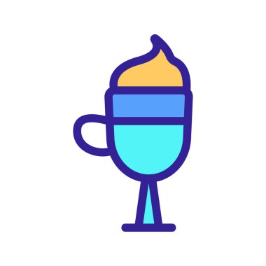 Krema ikon vektörlü kahve. İzole edilmiş kontür sembolü gösterimi