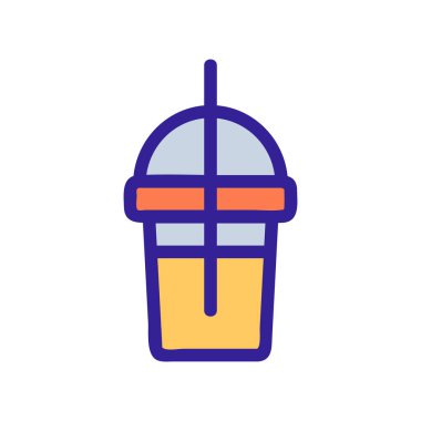 Milkshake ikon vektörü. İzole edilmiş kontür sembolü gösterimi