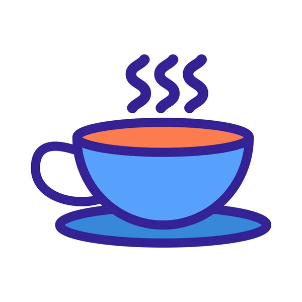 Tasse Kaffee Icon Vektor. Isolierte Kontursymboldarstellung — Stockvektor