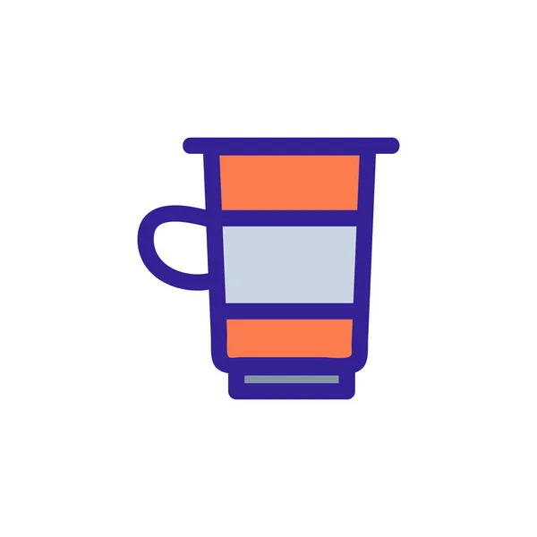 Taza de café vector icono. Ilustración del símbolo de contorno aislado — Vector de stock