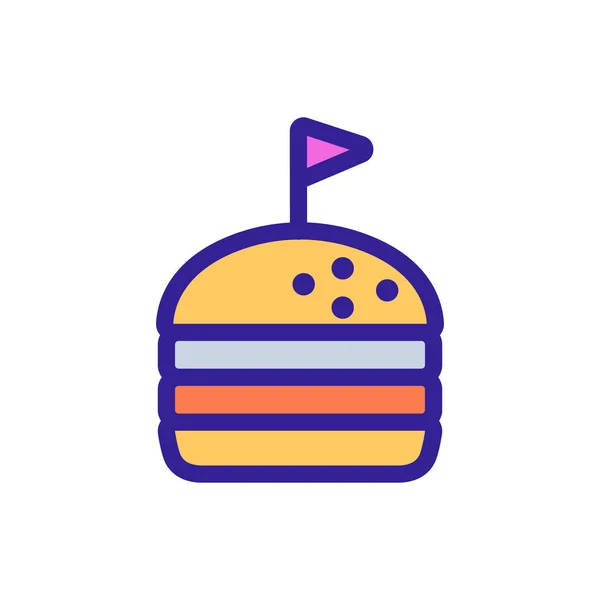 Εικονίδιο Burger. Μεμονωμένη απεικόνιση συμβόλων περιγράμματος — Διανυσματικό Αρχείο