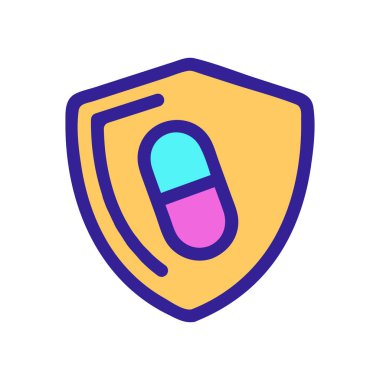 İlaç ikonu vektörü. İzole edilmiş kontür sembolü gösterimi