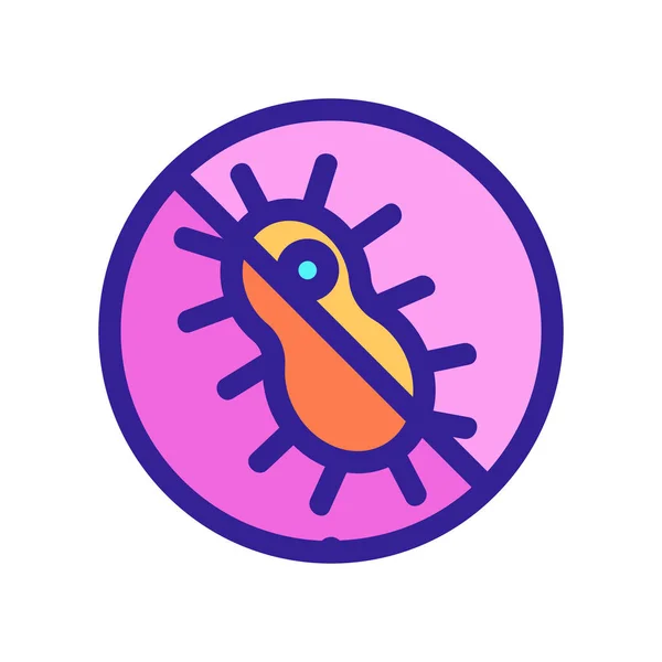 Sin vector de icono de bacterias. Ilustración del símbolo de contorno aislado — Vector de stock