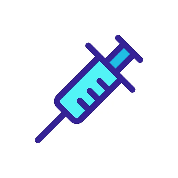 Syringe and needle icon vector. Isolated contour symbol illustration — Stock Vector