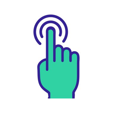 Dokunmatik ekran ikon vektörünü kontrol et. İzole edilmiş kontür sembolü gösterimi