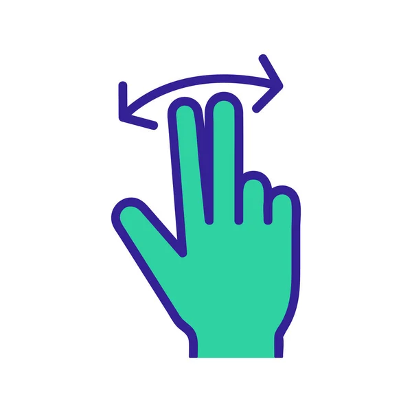 Controllo sul vettore icona touchscreen. Illustrazione del simbolo del contorno isolato — Vettoriale Stock