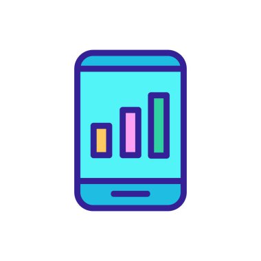 Telefon ve grafik ikon vektörü. İzole edilmiş kontür sembolü gösterimi