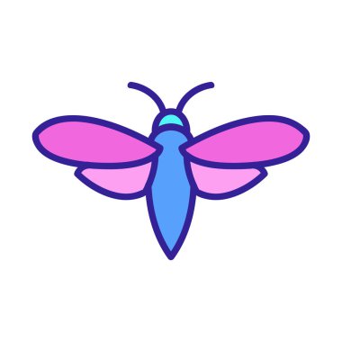 Güve ikonu vektörü. İzole edilmiş kontür sembolü gösterimi