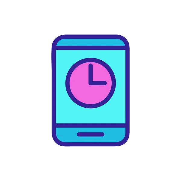 Phone and time icon vector. Isolated contour symbol illustration — Stock Vector