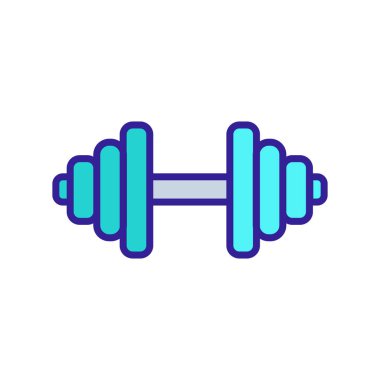 Salon ikonu vektöründe dambıl var. İzole edilmiş kontür sembolü gösterimi