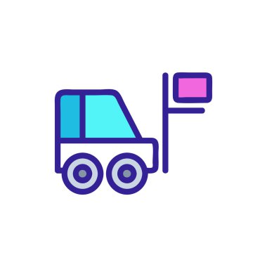 Forklift ikon vektörü. İzole edilmiş kontür sembolü gösterimi