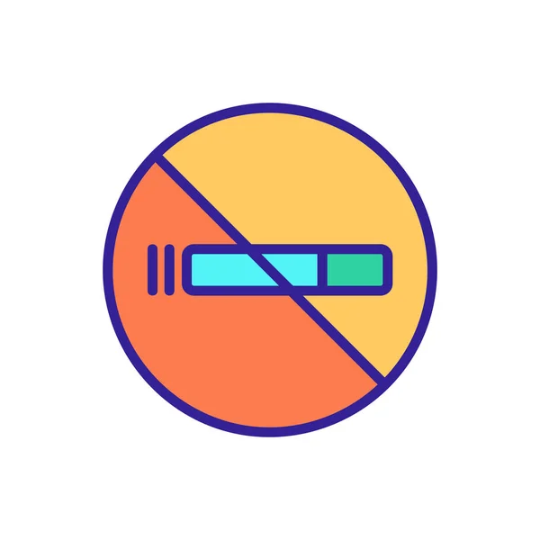 Sigara içmek yasak bir ikon vektörüdür. İzole edilmiş kontür sembolü gösterimi — Stok Vektör