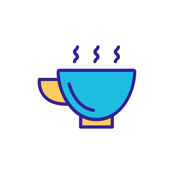 Taza y café caliente vector icono. Ilustración del símbolo de contorno aislado — Vector de stock