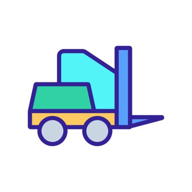 Forklift ikon vektörü. İzole edilmiş kontür sembolü gösterimi