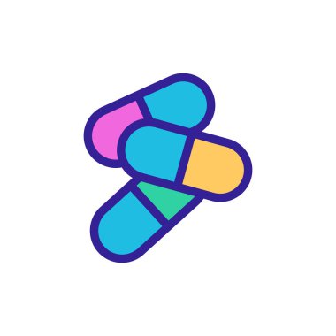 Hastalık ikonu taşıyıcısı için haplar. İzole edilmiş kontür sembolü gösterimi