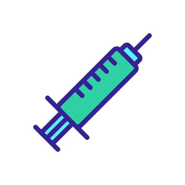 Syringe for pricking the vector icon. Isolated contour symbol illustration — Stock Vector
