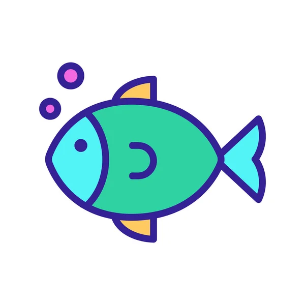 Symbolvektor für Meeresfische. Isolierte Kontursymboldarstellung — Stockvektor