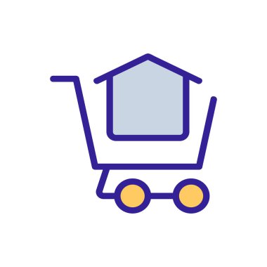 Ev simgesi vektörü satıyorum. İzole edilmiş kontür sembolü gösterimi