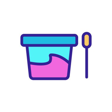 Vektör simgesi analizli bir kap. İzole edilmiş kontür sembolü gösterimi