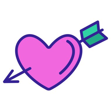 Kalp seven ikon vektörü. İzole edilmiş kontür sembolü gösterimi