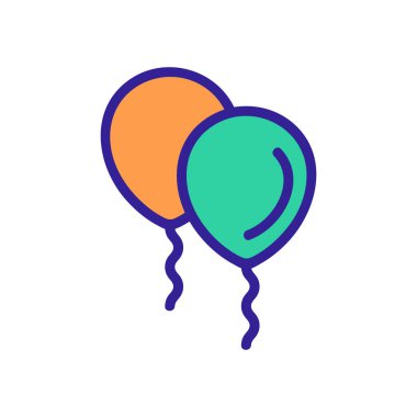 Helyum ikon vektörlü balon. İzole edilmiş kontür sembolü gösterimi