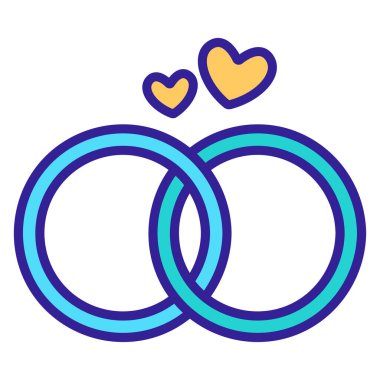 Alyans ikon vektörü. İzole edilmiş kontür sembolü gösterimi