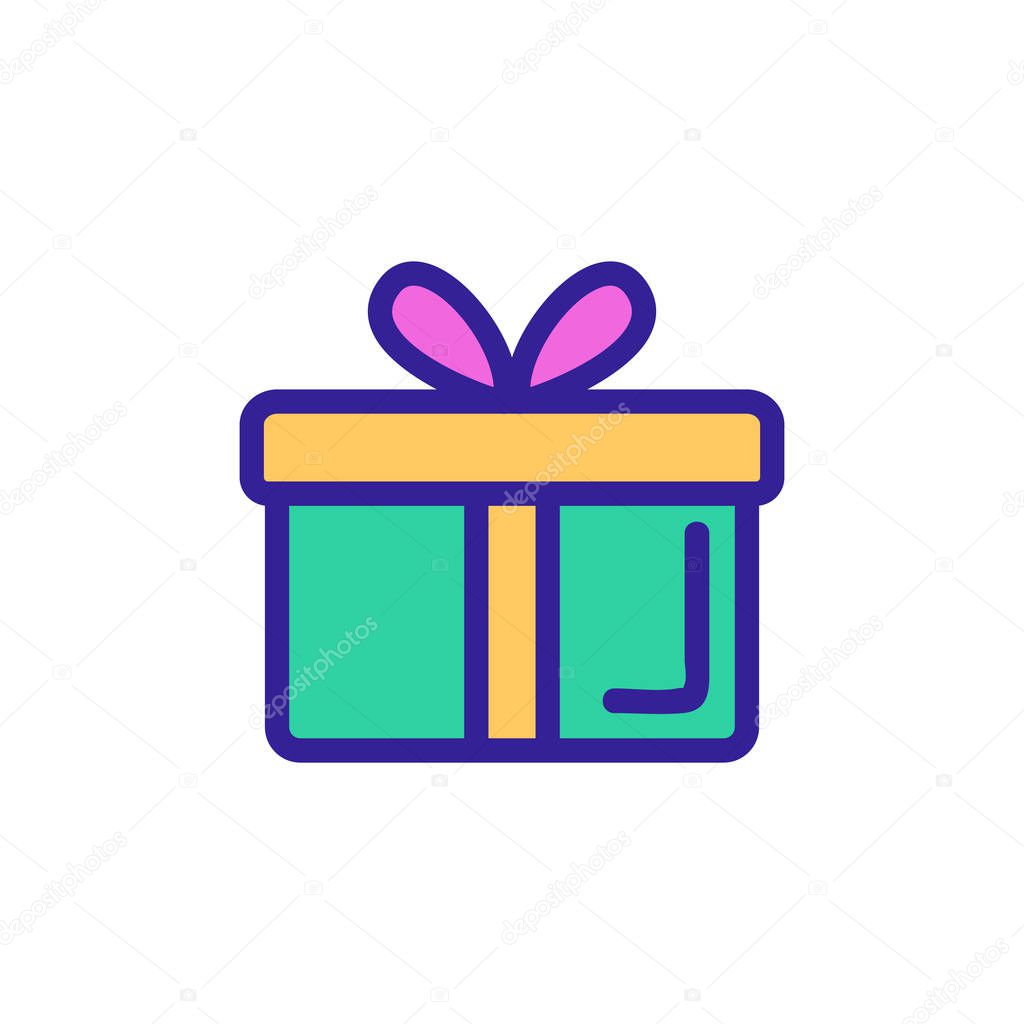 Wedding gift icon vector. A thin line sign. Isolated contour symbol illustration