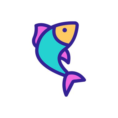 Ton balığı fileto ikon vektörü. İzole edilmiş kontür sembolü gösterimi