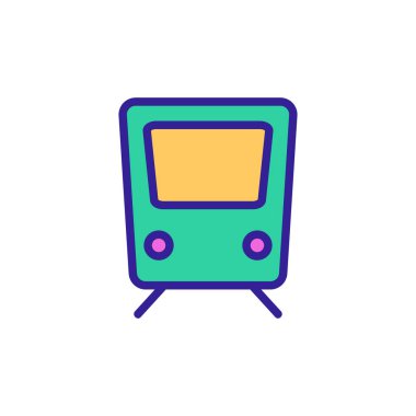 Uluslararası tren ikonu vektörü. İzole edilmiş kontür sembolü gösterimi