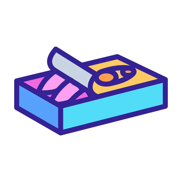 Canned fish icon vector. Isolated contour symbol illustration — 스톡 벡터