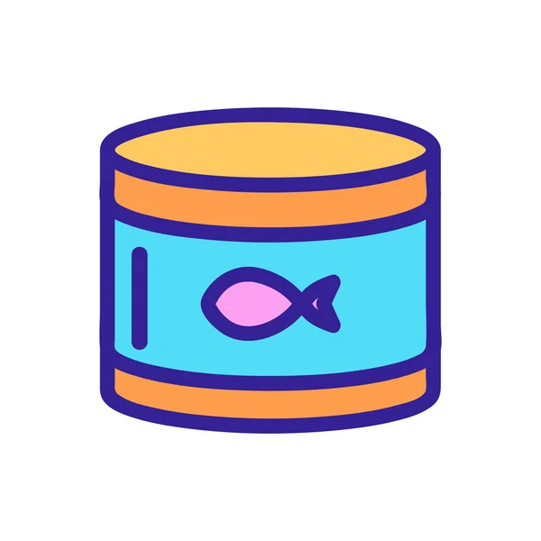 Ikona wektora tuńczyka w puszce. Ilustracja izolowanego symbolu konturu — Wektor stockowy