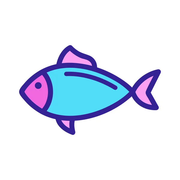 Fisk tonfisk ikon vektor. Isolerad kontur symbol illustration — Stock vektor