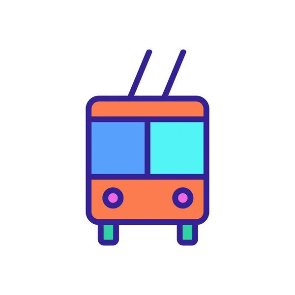 Trolleybus icoon vector. Geïsoleerde contoursymbool illustratie — Stockvector