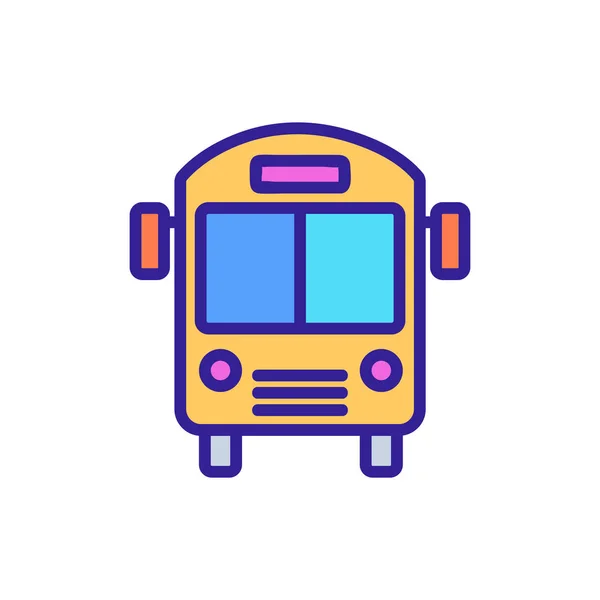 Ikona autobusu szkolnego. Ilustracja izolowanego symbolu konturu — Wektor stockowy