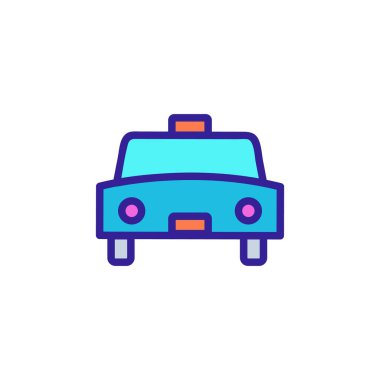 Taksi ikonu vektörü. İzole edilmiş kontür sembolü gösterimi