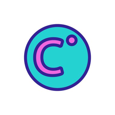 Celsius ikon vektörü. İzole edilmiş kontür sembolü gösterimi