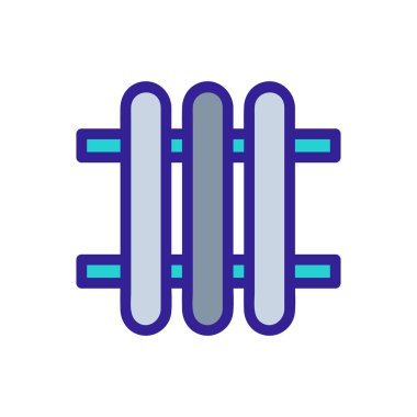 Radyatör simgesi vektörü. İzole edilmiş kontür sembolü gösterimi