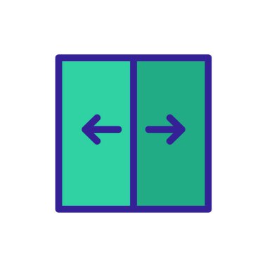 Asansör kapısı ikon vektörü. İzole edilmiş kontür sembolü gösterimi